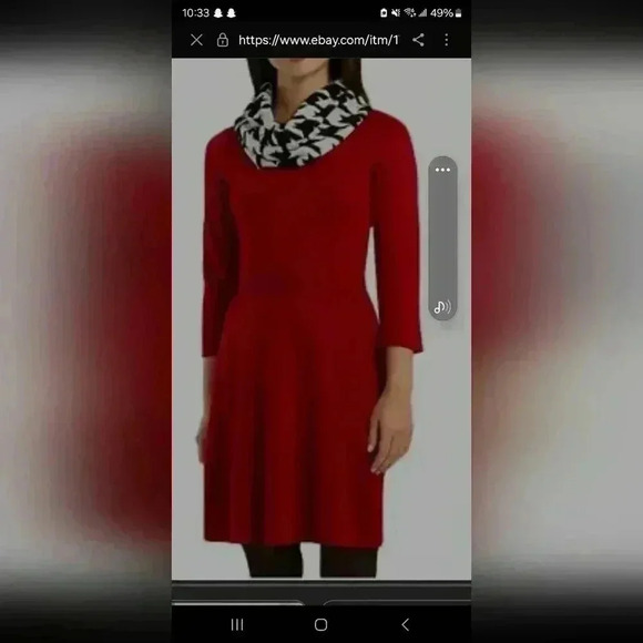 AB Studio red sweater dress 👗 women's size Large nwt. - Picture 1 of 8